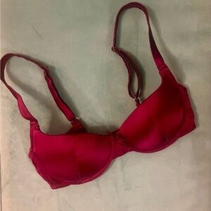Fleur du Mal silk satin luxe balconette bra fuchsia